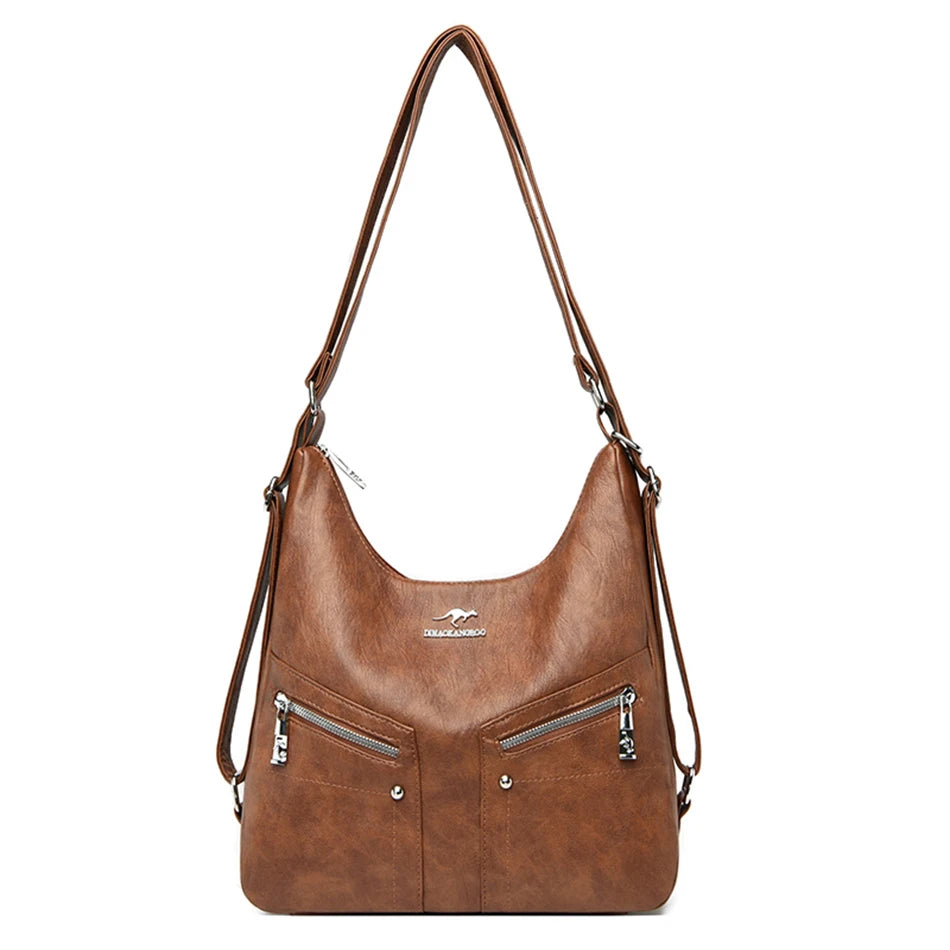 Vintage Leather Backpack Purse Women Tote Shoulder Bag Handbag