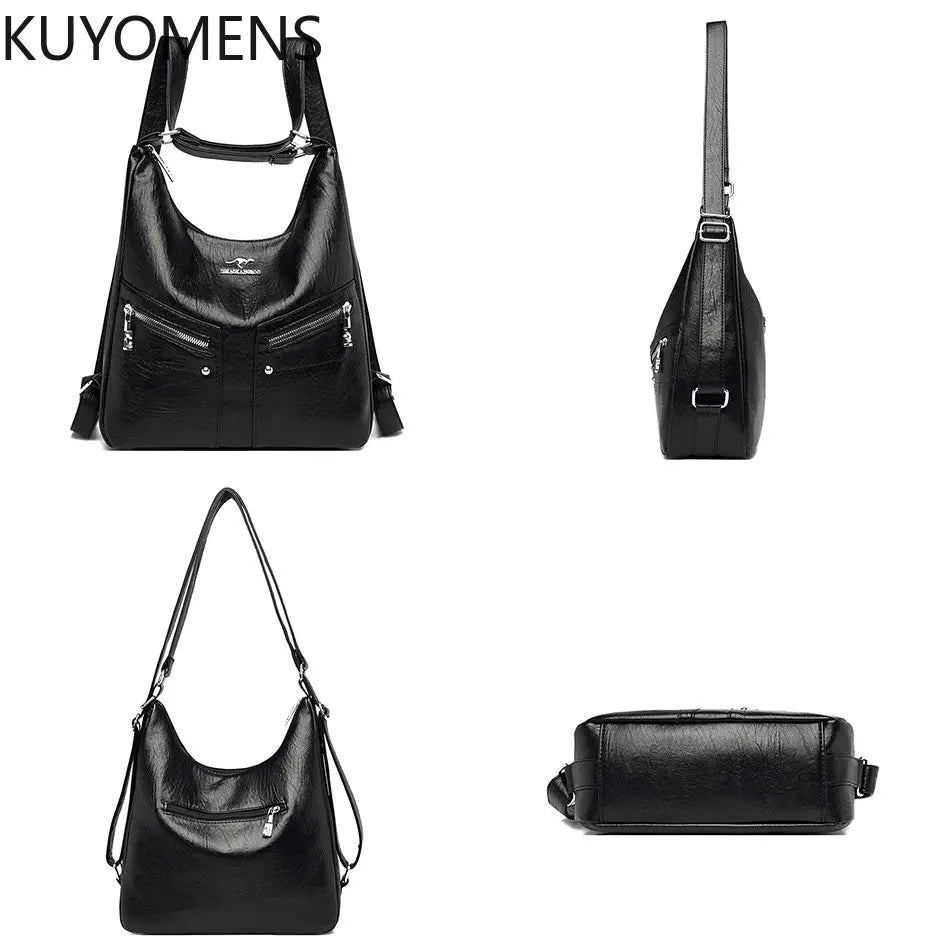Vintage Leather Backpack Purse Women Tote Shoulder Bag Handbag