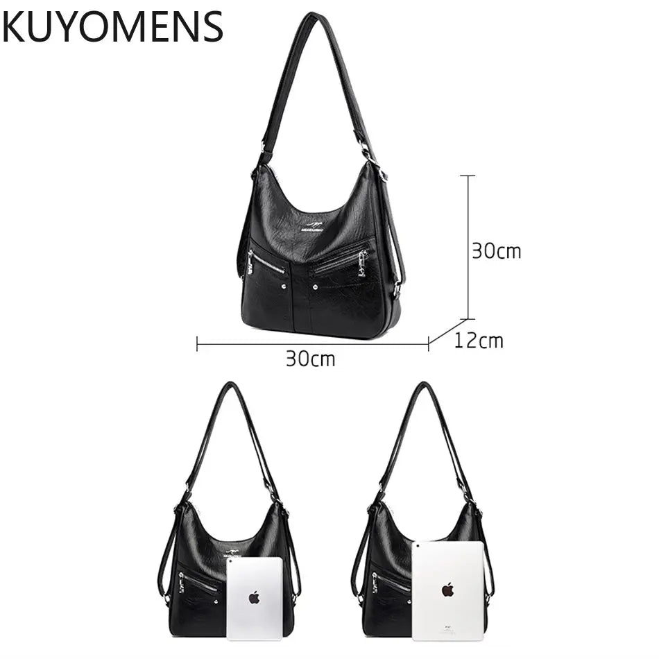 Vintage Leather Backpack Purse Women Tote Shoulder Bag Handbag