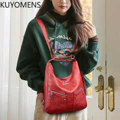 Vintage Leather Backpack Purse Women Tote Shoulder Bag Handbag