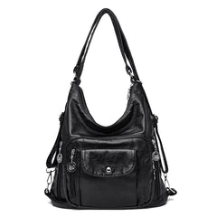 3 in 1 Women Back Pack Bagpack Vintage Women Bag Retro PU Leather
