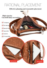 3 in 1 Women Back Pack Bagpack Vintage Women Bag Retro PU Leather