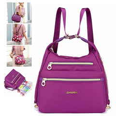 3 In 1 Women Bags Multifunction Backpack Crossbody Bag Nylon Cloth Tote