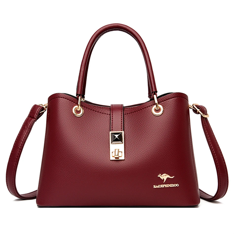 3 Layers Women Handbag Purse High Shoulder Crossbody Bag Top-handle Tote