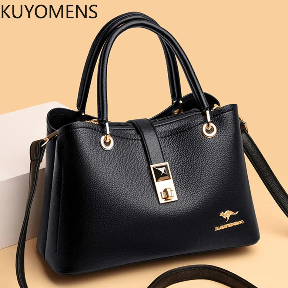 3 Layers Women Handbag Purse High Shoulder Crossbody Bag Top-handle Tote