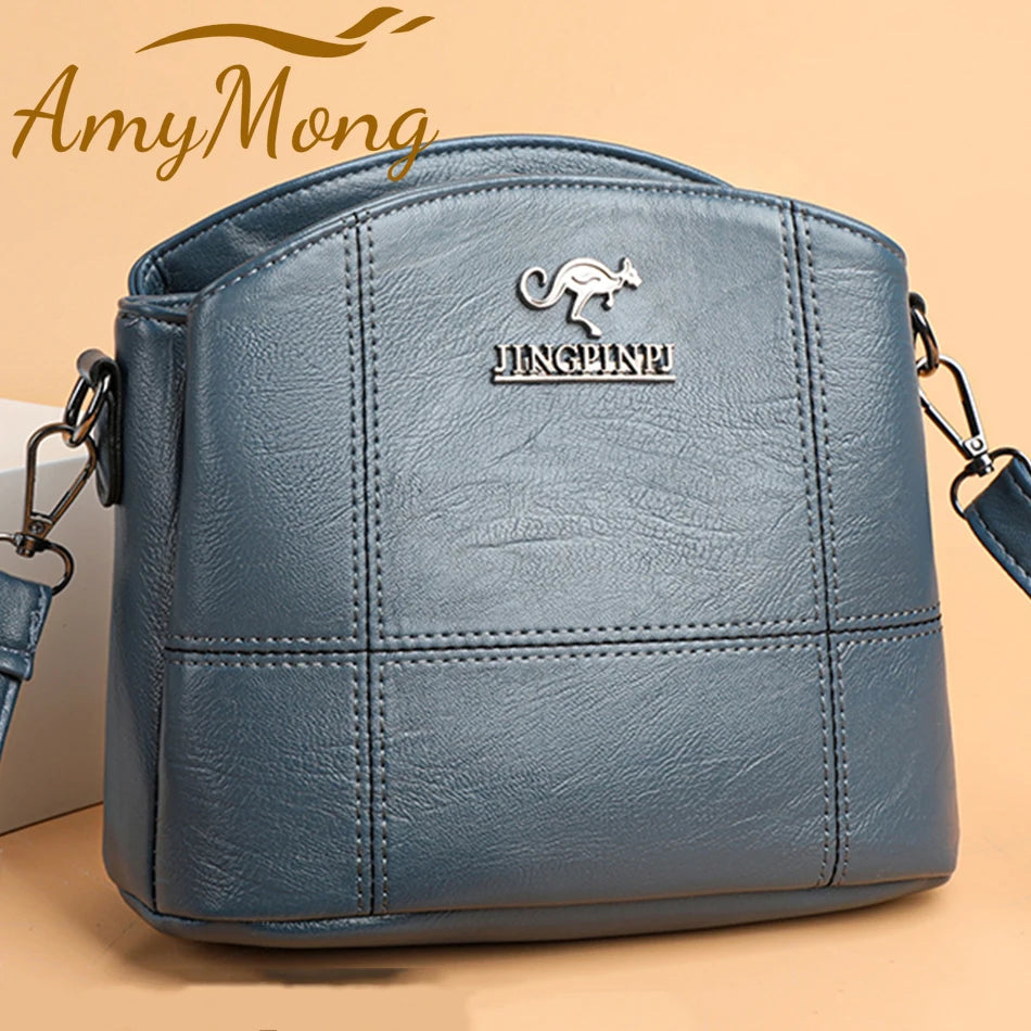 3 Layers PU Leather Handbags Purses Small Crossbody Shoulder Messenger Bags