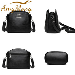 3 Layers PU Leather Handbags Purses Small Crossbody Shoulder Messenger Bags