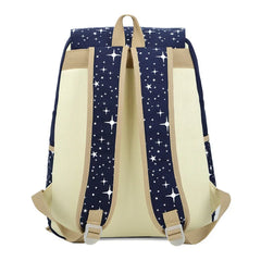 3 Pcs/set Printing Women Backpack Lightweight Canvas Backpack