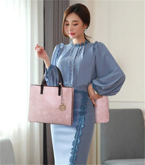 3 Piece Women Handbags Set Solid Colors