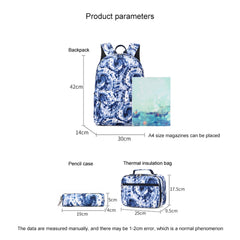 3-Piece Tie-Dye Print Backpack Lunch Bag Set for Women