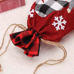 Women Cotton Linen Drawstring Bag Christmas Decoration Gift Pouch