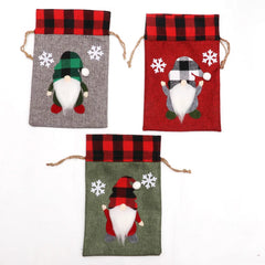 Women Cotton Linen Drawstring Bag Christmas Decoration Gift Pouch