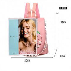 Anti Theft Women Backpack Oxford Shoulder Bag Embroidery Flower School Travel Ba