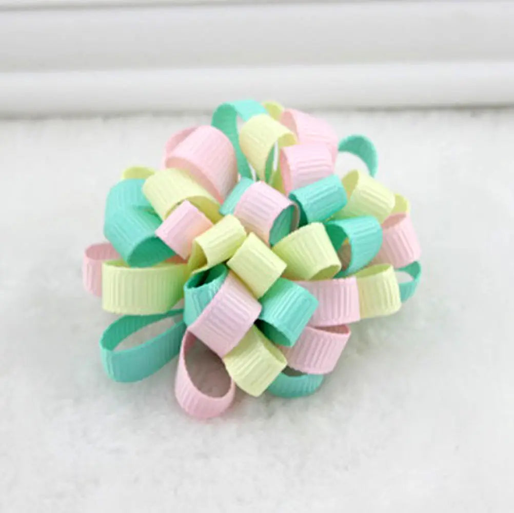3 pcs Colorful Hair Clips Snaps Hairpins With Ribbon Bow Girls Kids Baby