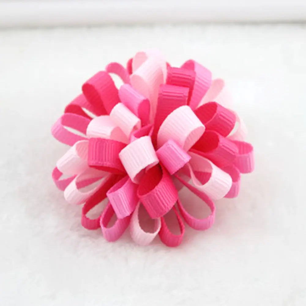 3 pcs Colorful Hair Clips Snaps Hairpins With Ribbon Bow Girls Kids Baby