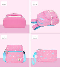 3 Pcs Bow Printed School Backpacks for Teenage Girls