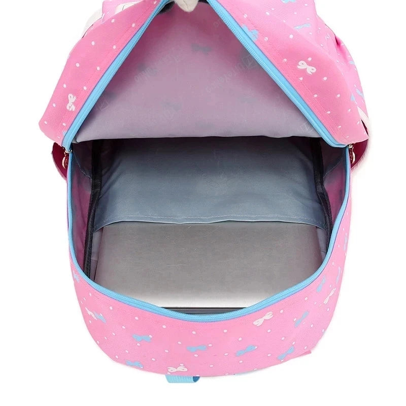 3 Pcs Bow Printed School Backpacks for Teenage Girls