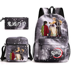 3-Piece Demon Slayer Backpack Set for Student, School, and Travel
