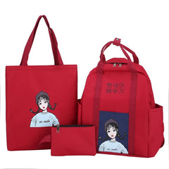 Casual Women Shoulder Bags Candy Women Backpack Multi-pocket School Bag