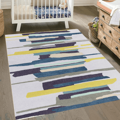 Fluffy Faux Wool Area Rug Modern Contemporary Carpet Non-slip Soft Comfortable