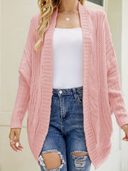 Cable Long Sleeve Open Front Cardigan
