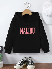 Kids Letter Print Graphic Hooded Sweatshirt
