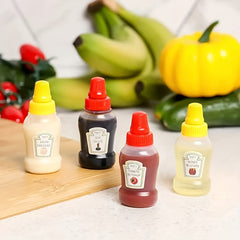 4pcs Portable Mini Tomato Sauce Bottles for Outdoor Picnic