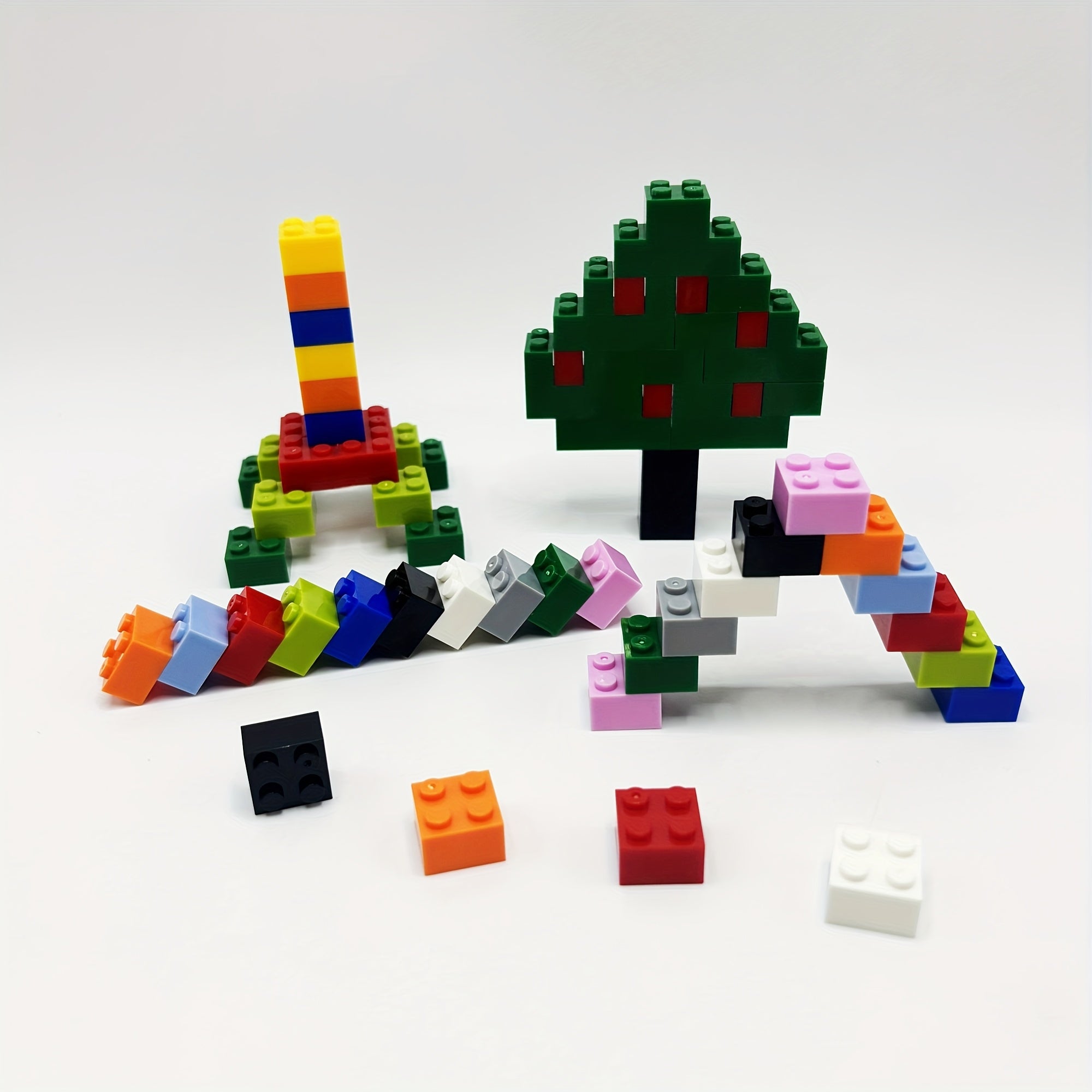 60pcs Multicolor Blocks for 3003 High Bricks 2 x 2 Studs Hole Building Toy