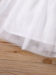 Toddler Girls Puff Sleeve Floral Princess Dress For Party Beach
