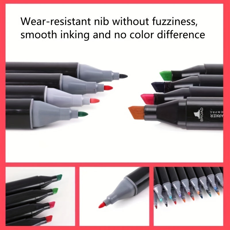 Professional Double Head Marker Pen Set with Cloth Bag