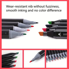 Professional Double Head Marker Pen Set with Cloth Bag