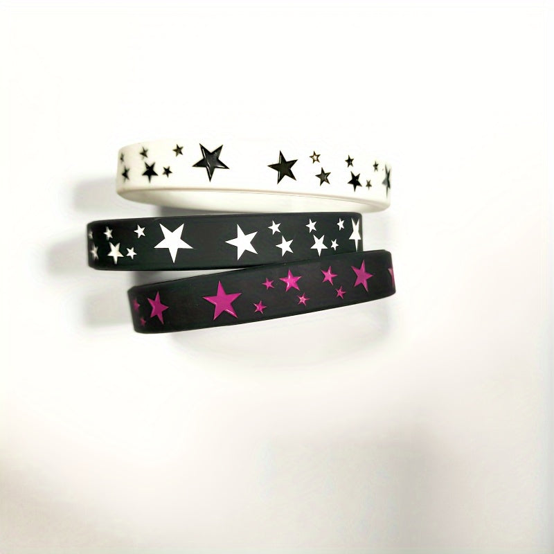 3PCS Silicone Inspirational Rubber Wristband Elastic Neutral Wristband