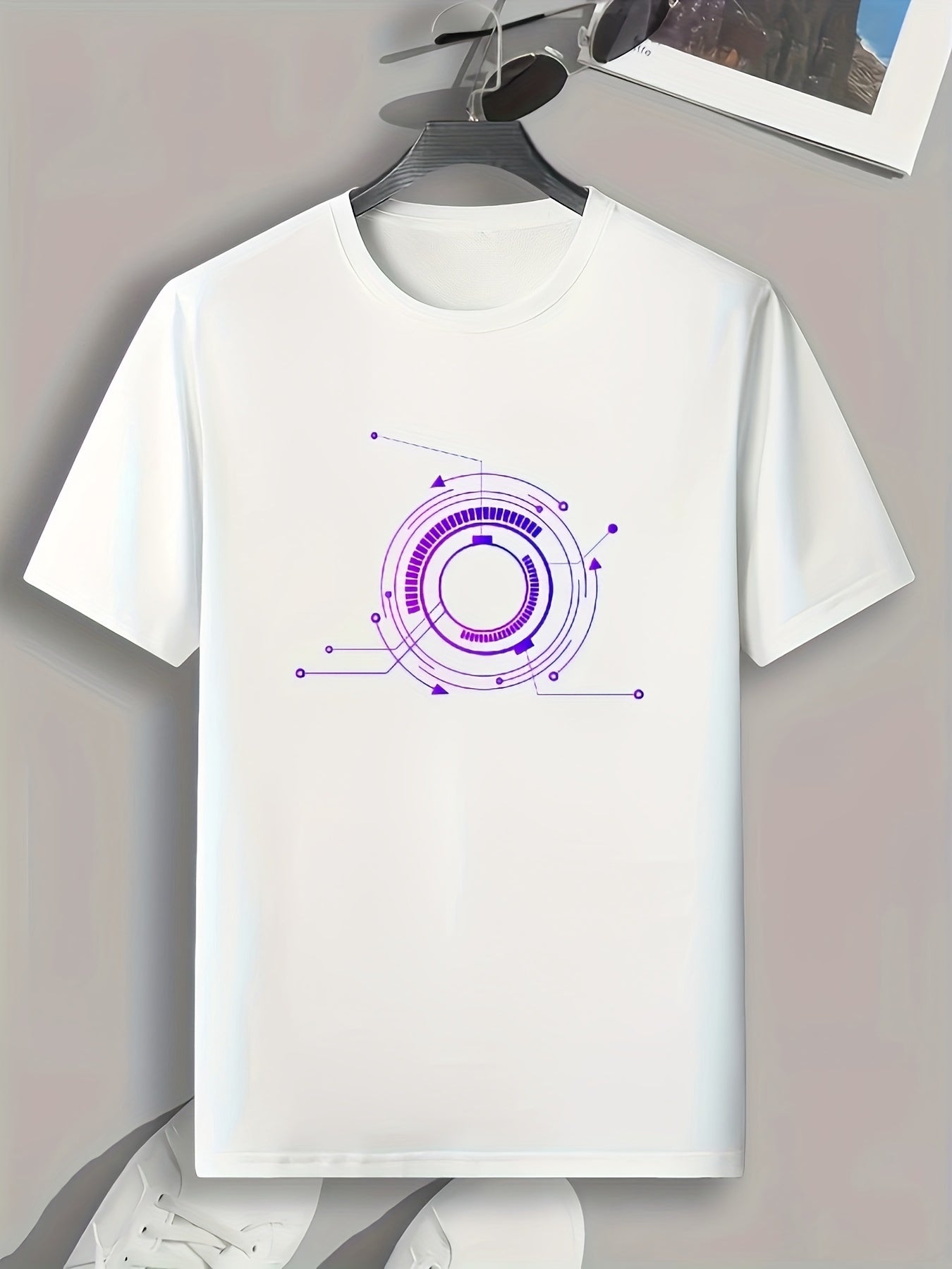 Pattern Print Men's Comfy Sports T-shirt Graphic Tee