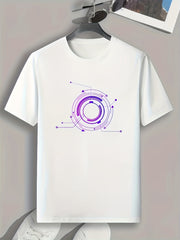 Pattern Print Men's Comfy Sports T-shirt Graphic Tee