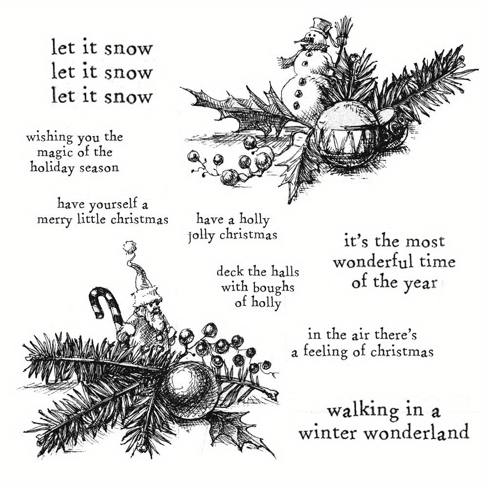 Christmas Leaves Clear Stamps Scrapbooking DIY Greeting Card