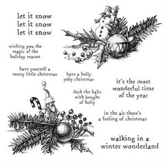 Christmas Leaves Clear Stamps Scrapbooking DIY Greeting Card