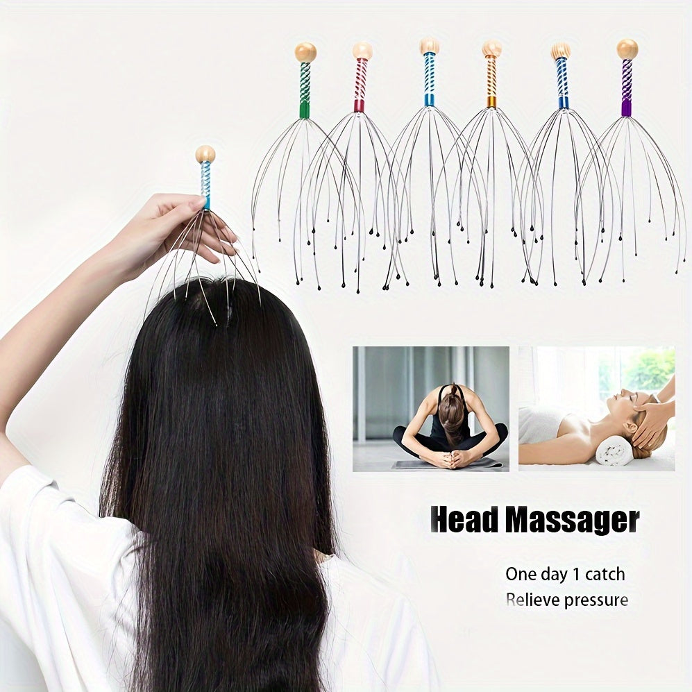 Octopus Head Massager Manual Scalp Massager, Random