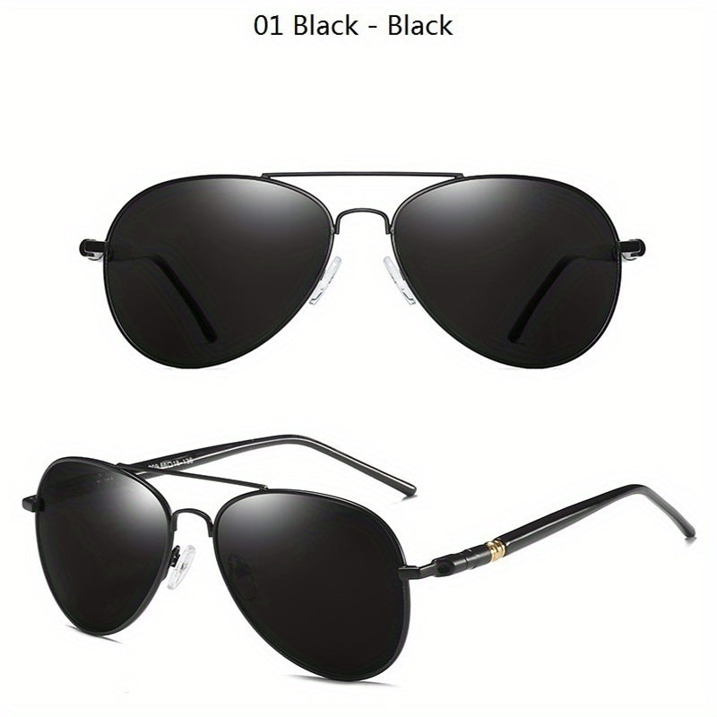 Men's Mixed Alloy Polarized Sunglasses Vintage Pilot Sun Glasses