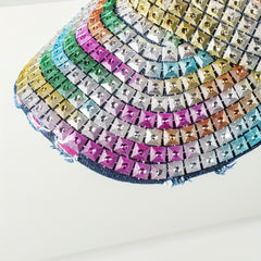 Y2K Rainbow Rhinestone Baseball Cap Denim Sports Hat