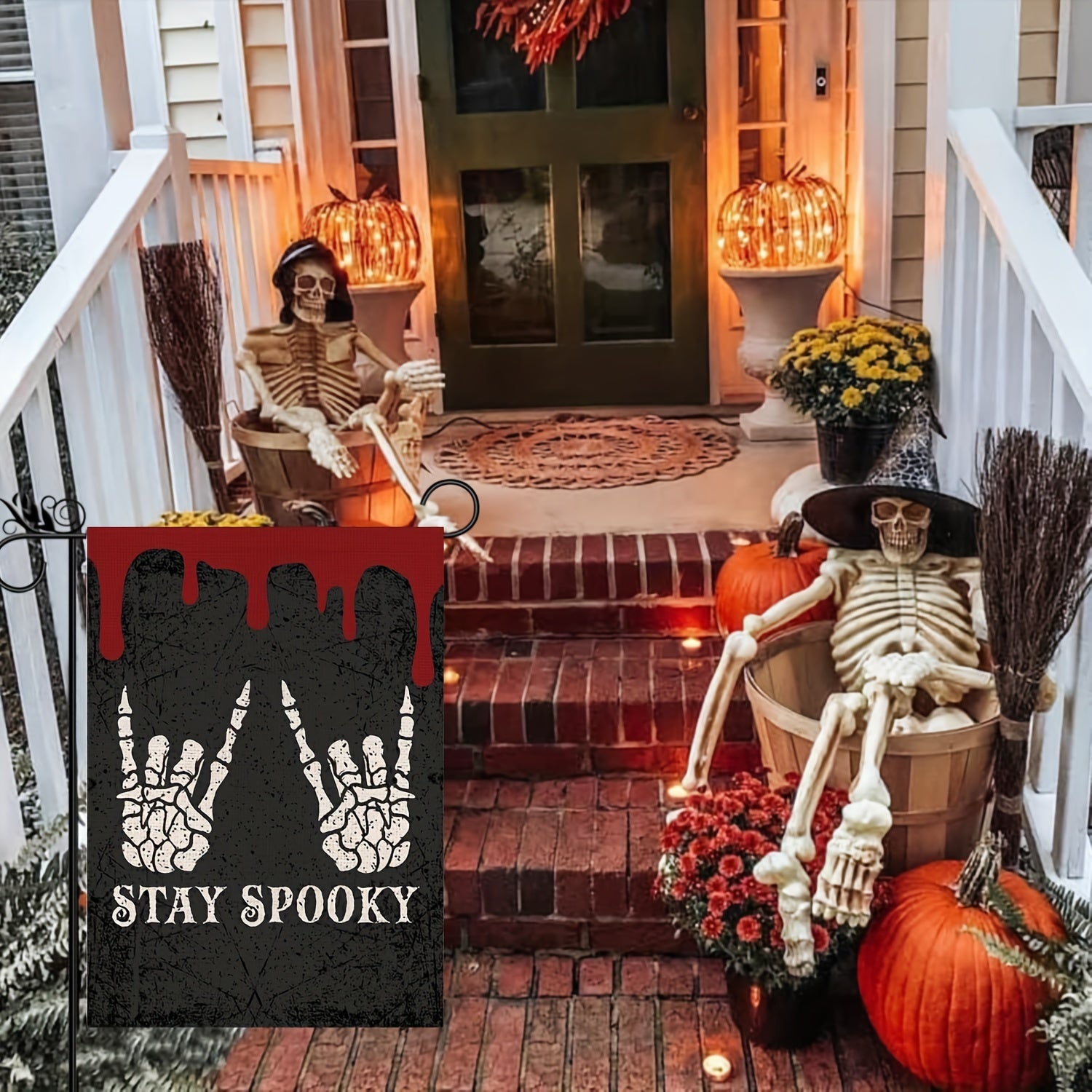 Halloween Garden Flag Stay Spooky Double Sided 12X18 In