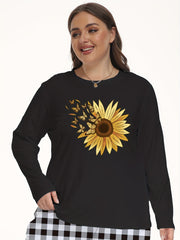 Sunflower & Butterfly Print Lounge Top