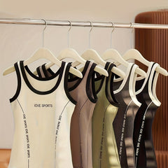 5pcs Letter Print Tank Tops Sleeveless Crew Neck Top Women's Lingerie