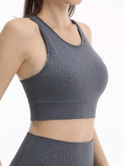 Leopard Print Shockproof Sports Bra for Women