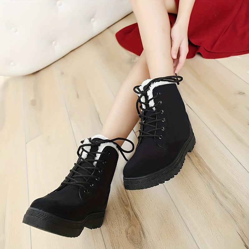 Women's Platform Snow Boots Plush Lined Winter Short Boots
