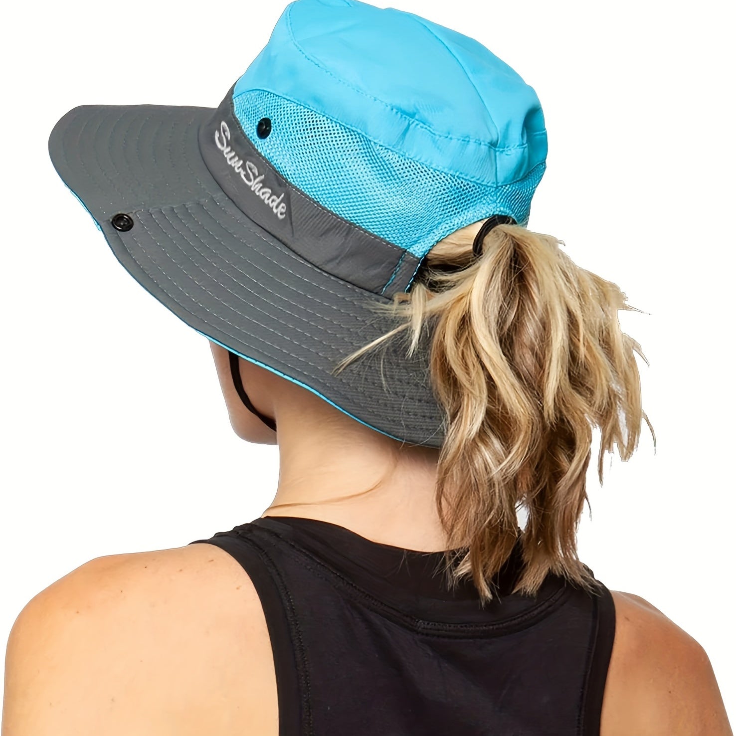 Women's Mesh Ponytail Sun Hat UV Protection Boonie Hats
