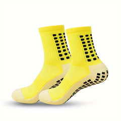 Men's Soccer Socks Thick Padded Non-slip Sports Crew Socks