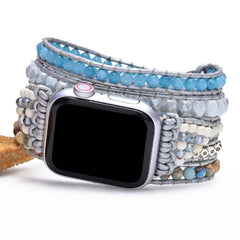Adjustable Bohemian Stone Watch Band Men Crystal Band 38mm-45mm