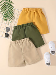 3pcs Boys Stylish Letter Print Comfort Shorts Quick Drying Outdoor Summer