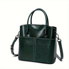 Leather Women's Casual Tote Bag Coffee Brown