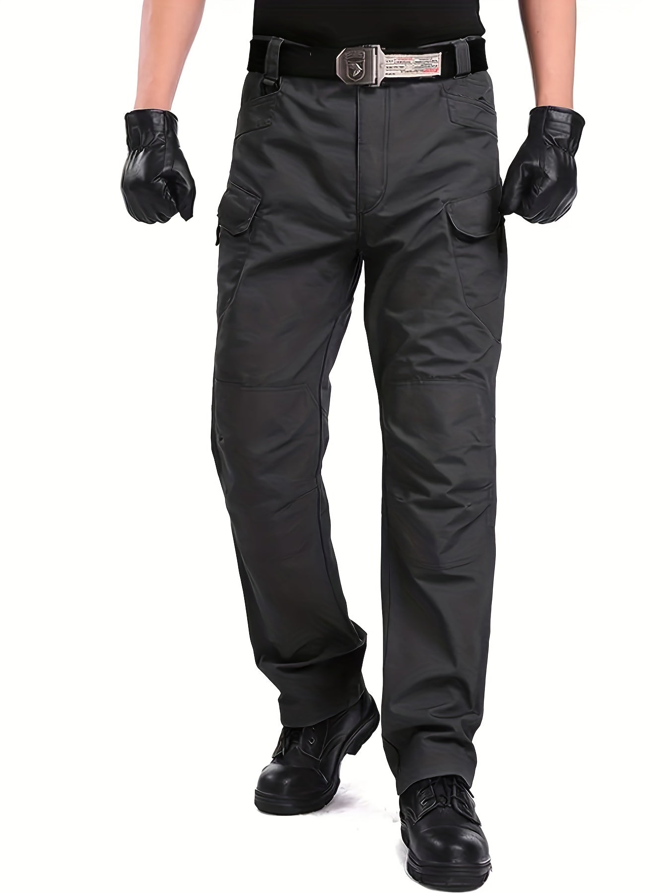Men's Solid Cargo Pants with Pocket for Spring Autumn